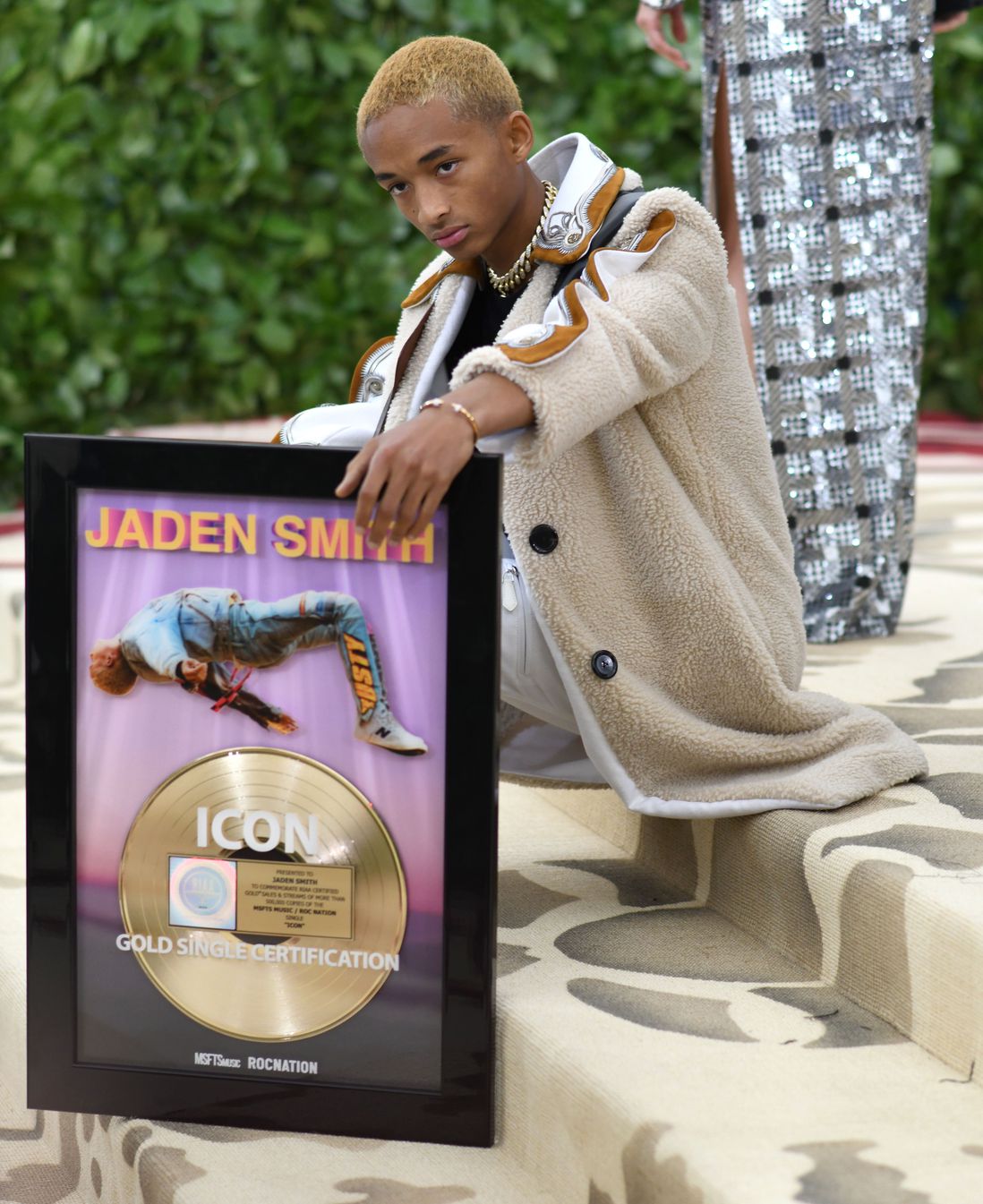 Jaden Smith and his gold record (Nina Westervelt/BEI/REX/Shutterstock)